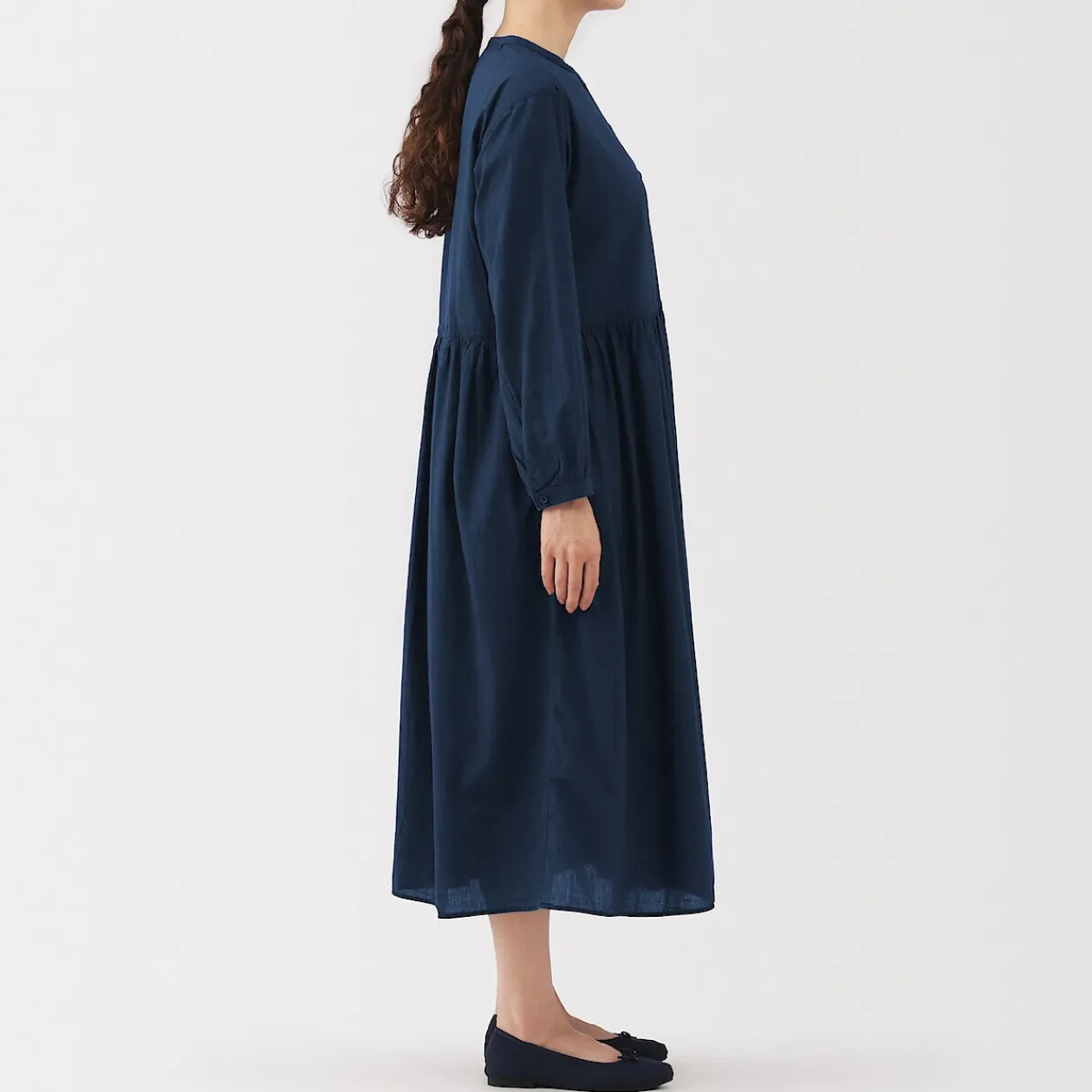 Robes Et Tuniques^Muji Robe chemise midi en voile de coton pour femme