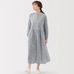 Robes Et Tuniques^Muji Robe chemise midi en voile de coton pour femme