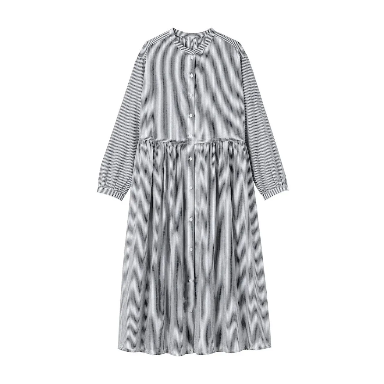Robes Et Tuniques^Muji Robe chemise midi en voile de coton pour femme
