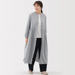 Robes Et Tuniques^Muji Robe chemise midi en voile de coton pour femme
