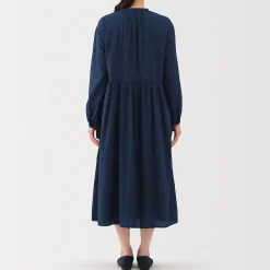Robes Et Tuniques^Muji Robe chemise midi en voile de coton pour femme