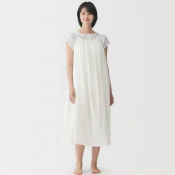 Robes Et Tuniques|Pyjamas Et Vêtements D'Intérieur^Muji Robe top en double gaze à pois dobby pour femme