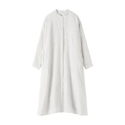 Robes Et Tuniques^Muji Robe-chemise à col officier en lin lavé pour femme
