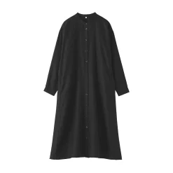 Robes Et Tuniques^Muji Robe-chemise à col officier en lin lavé pour femme