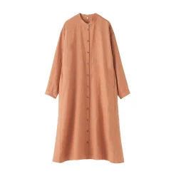 Robes Et Tuniques^Muji Robe-chemise à col officier en lin lavé pour femme