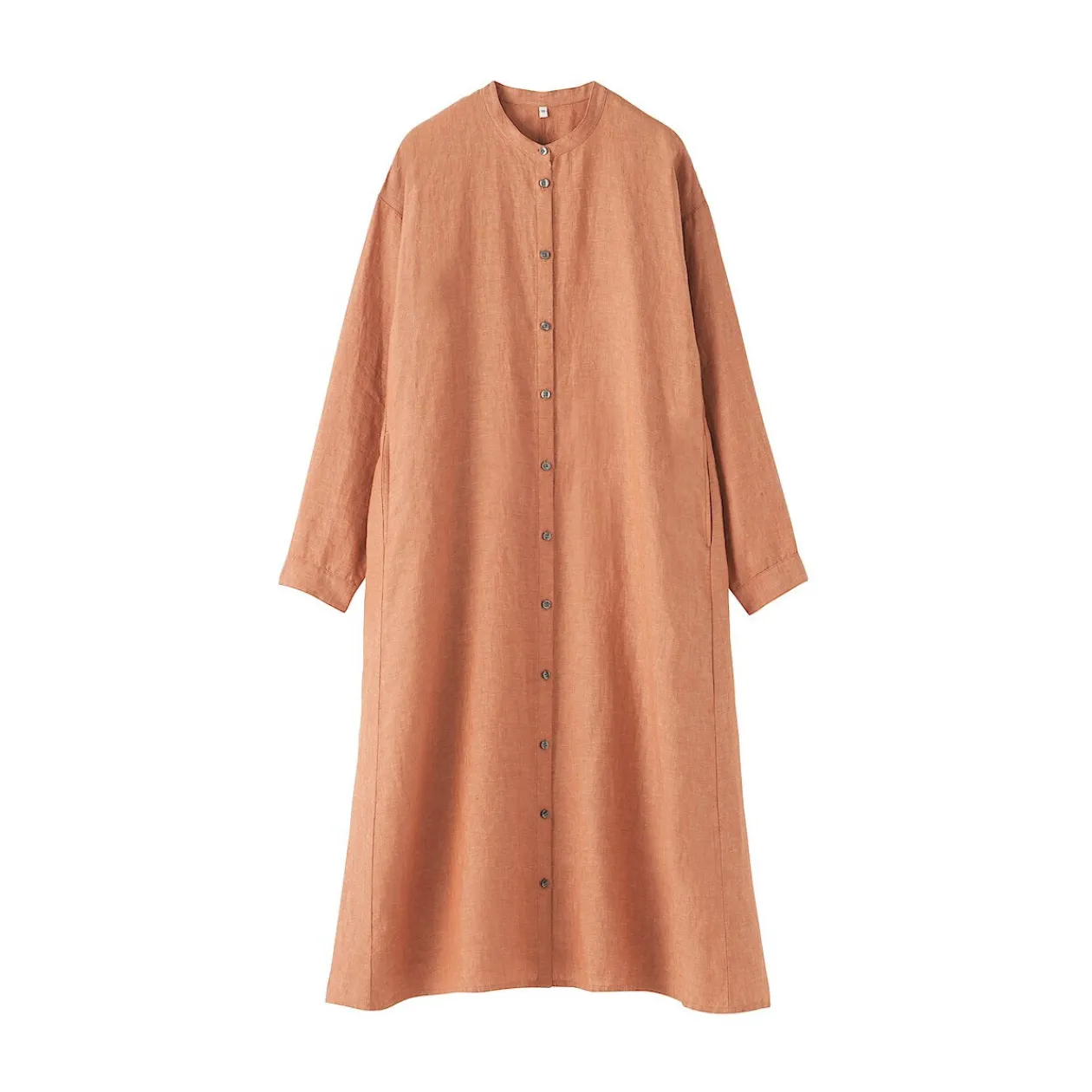 Robes Et Tuniques^Muji Robe-chemise à col officier en lin lavé pour femme