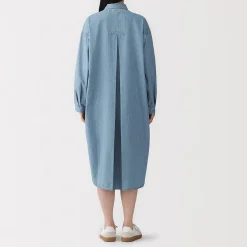 Robes Et Tuniques^Muji Robe-chemise légère en denim de kapok mélangé pour femme