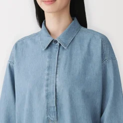 Robes Et Tuniques^Muji Robe-chemise légère en denim de kapok mélangé pour femme