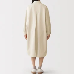 Robes Et Tuniques^Muji Robe-chemise légère en sergé de kapok mélangé pour femme Blanc Brut