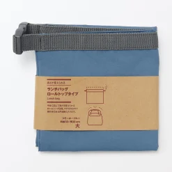Linge De Table^Muji Sac à lunch isotherme à fermeture à enroulement - Grand format - Bleu fumé