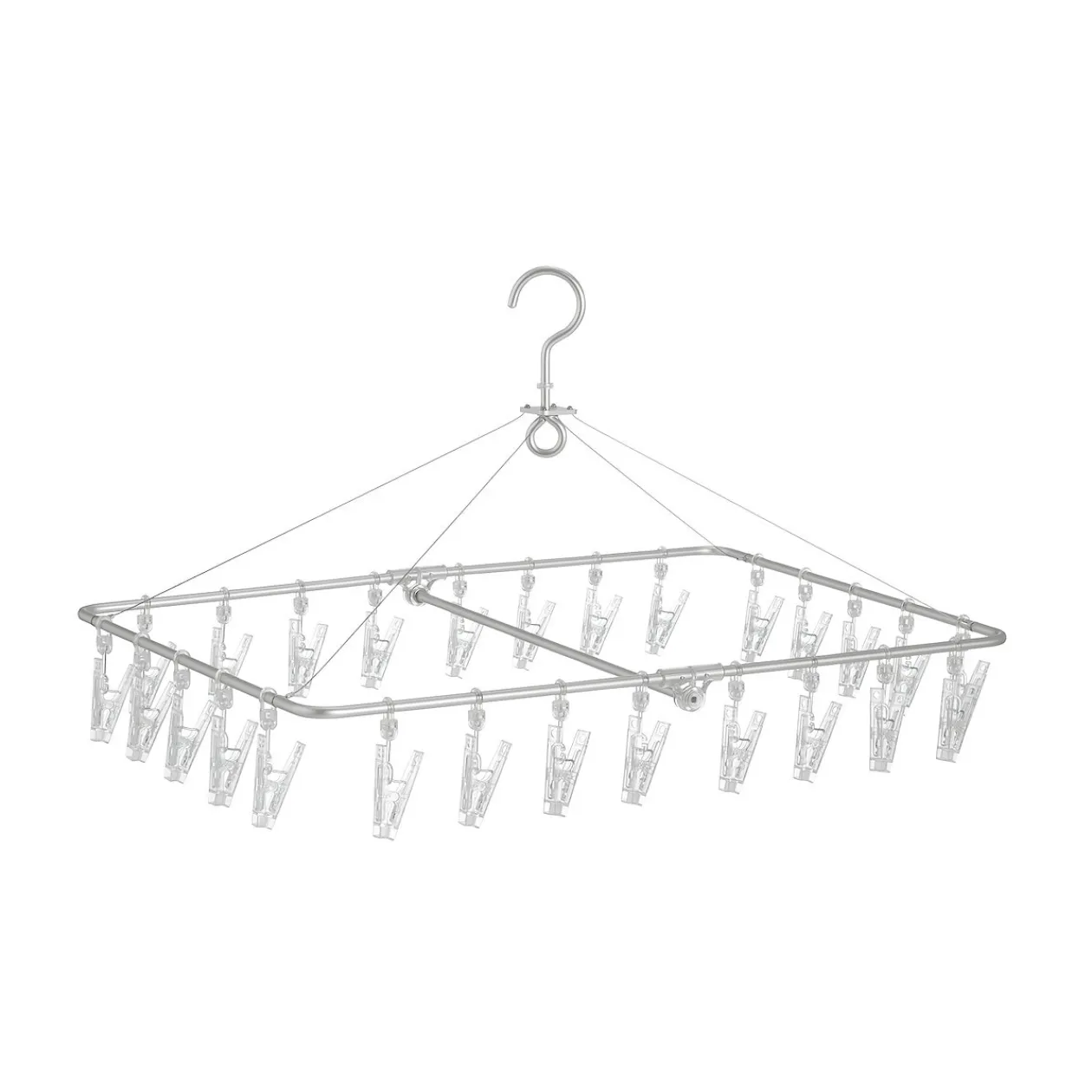 Produits D'Entretien Des Vêtements^Muji Séchoir rectangulaire pliable en aluminium ‐ 26 pinces