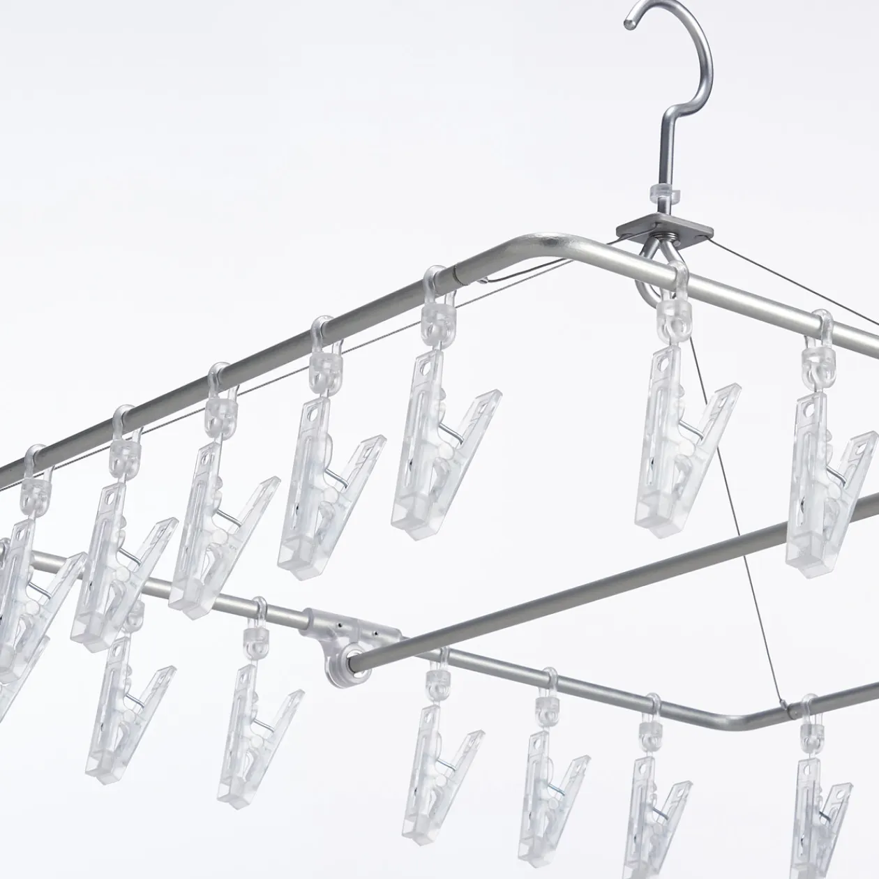 Produits D'Entretien Des Vêtements^Muji Séchoir rectangulaire pliable en aluminium ‐ 26 pinces