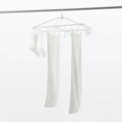 Produits D'Entretien Des Vêtements^Muji Séchoir rectangulaire pliable en aluminium ‐ 26 pinces