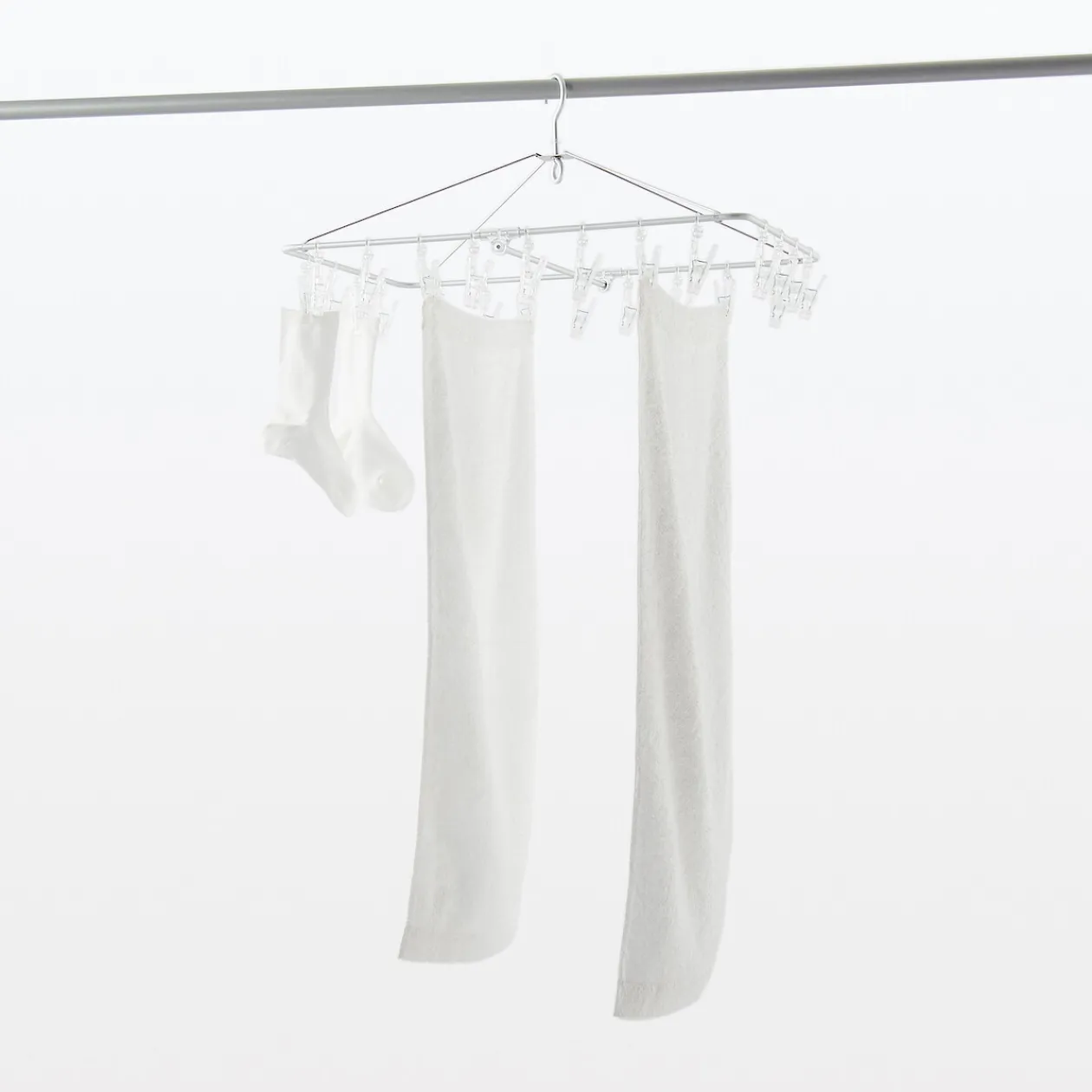 Produits D'Entretien Des Vêtements^Muji Séchoir rectangulaire pliable en aluminium ‐ 26 pinces