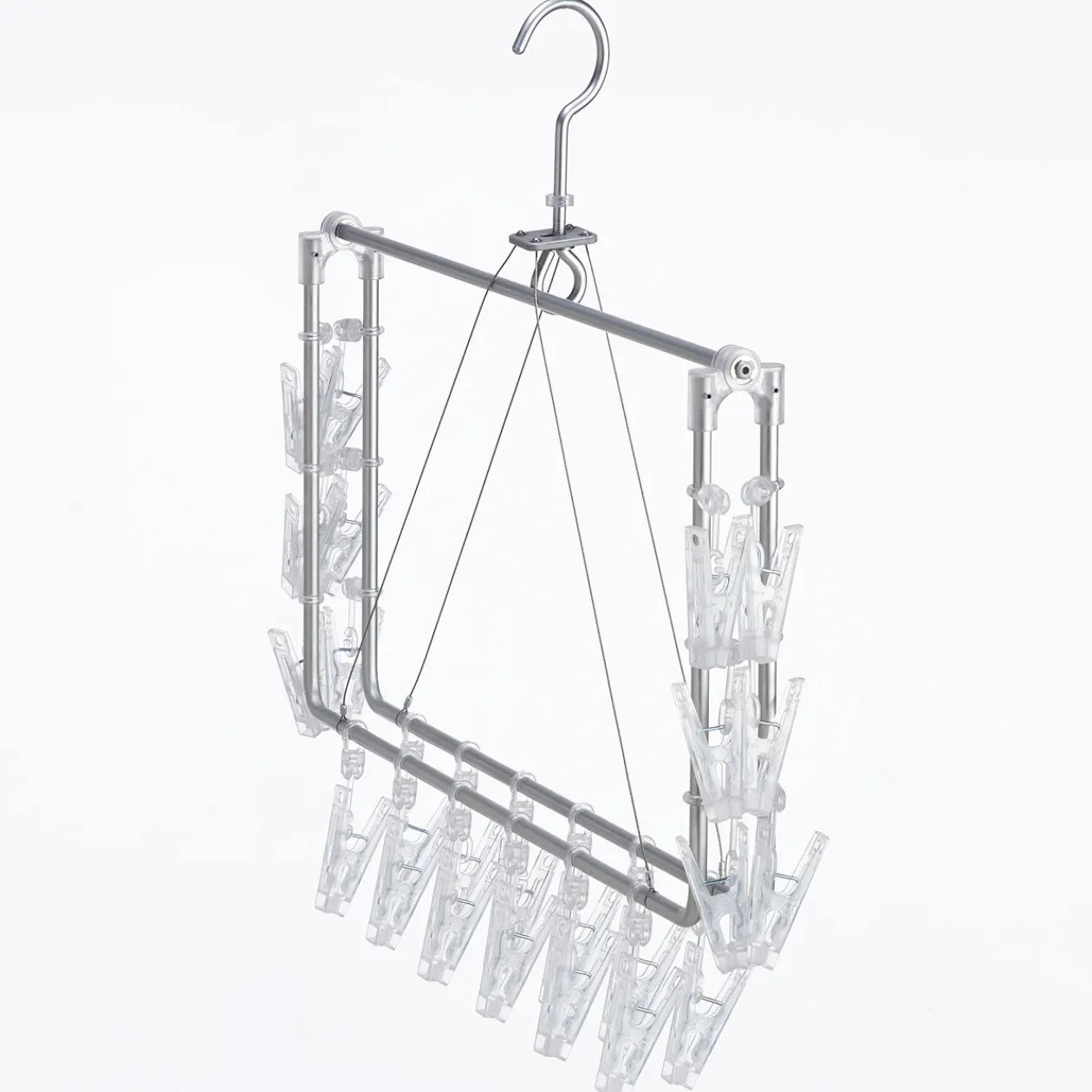 Produits D'Entretien Des Vêtements^Muji Séchoir rectangulaire pliable en aluminium ‐ 26 pinces