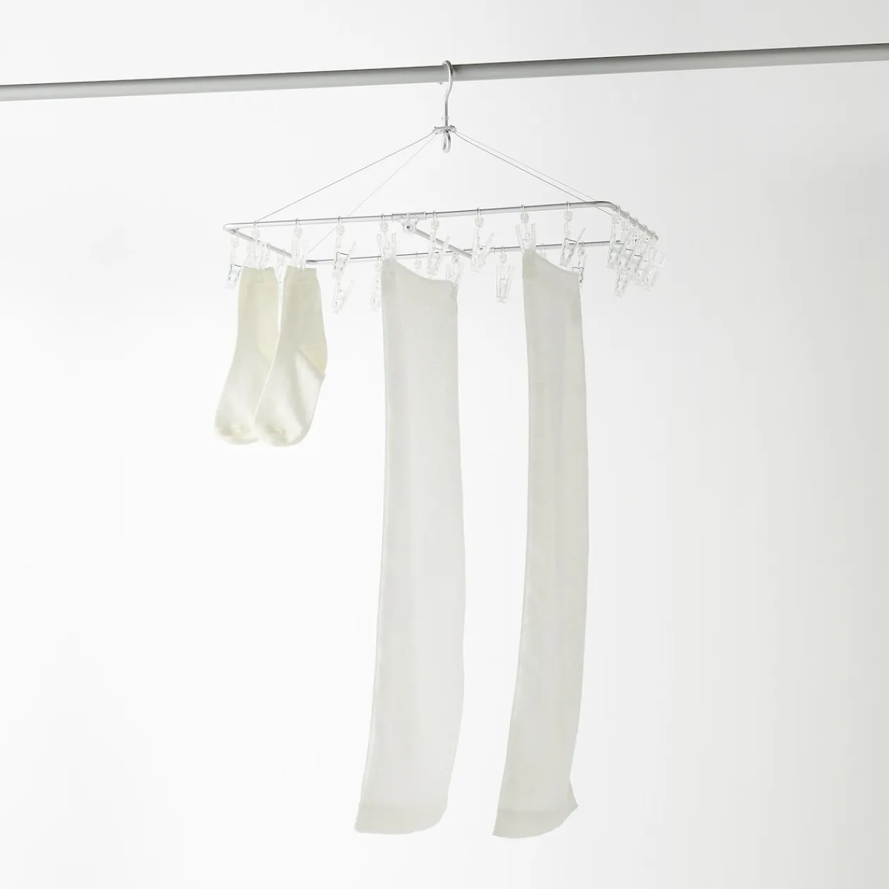 Produits D'Entretien Des Vêtements^Muji Séchoir rectangulaire pliable en aluminium ‐ 26 pinces