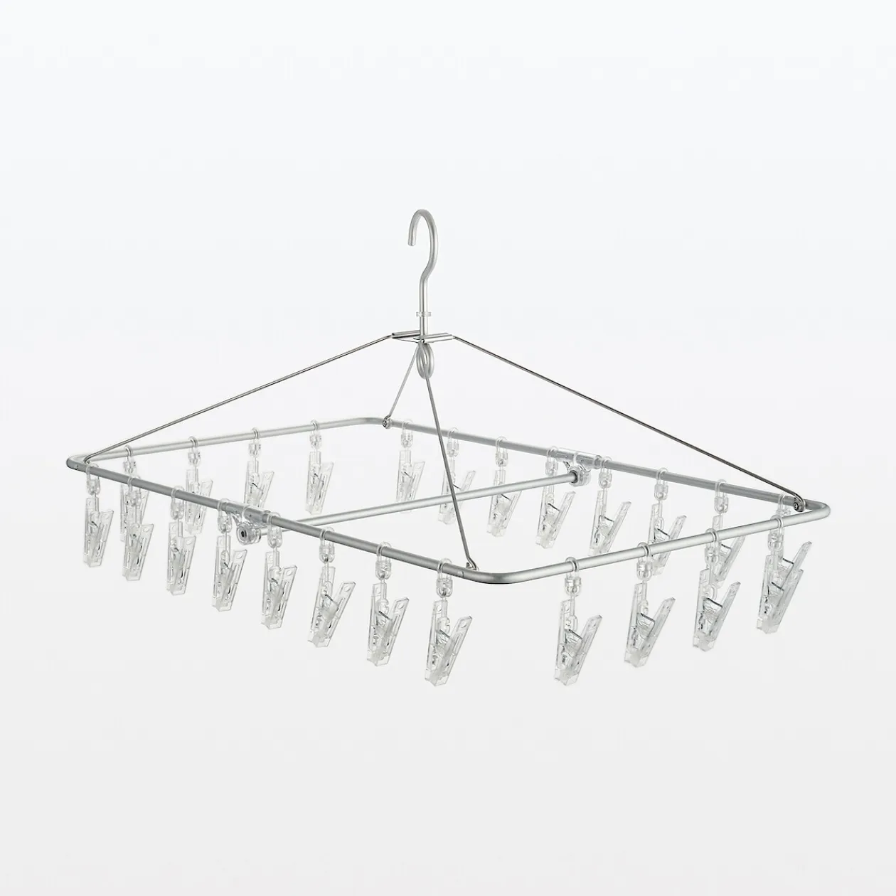 Produits D'Entretien Des Vêtements^Muji Séchoir rectangulaire pliable en aluminium ‐ 26 pinces