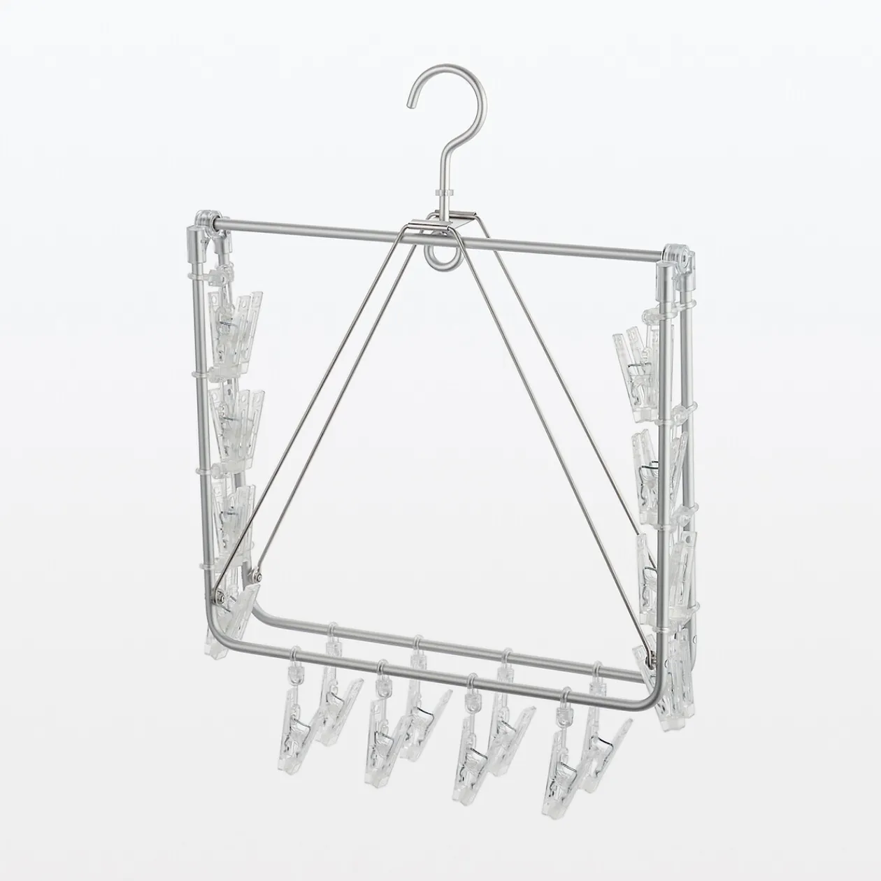 Produits D'Entretien Des Vêtements^Muji Séchoir rectangulaire pliable en aluminium ‐ 26 pinces