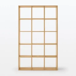 Étagères Modulables En Bois^Muji Set de 3 étagères étroites en chêne ‐ 3x5 niveaux (Dont Eco‐part. 5,30€)