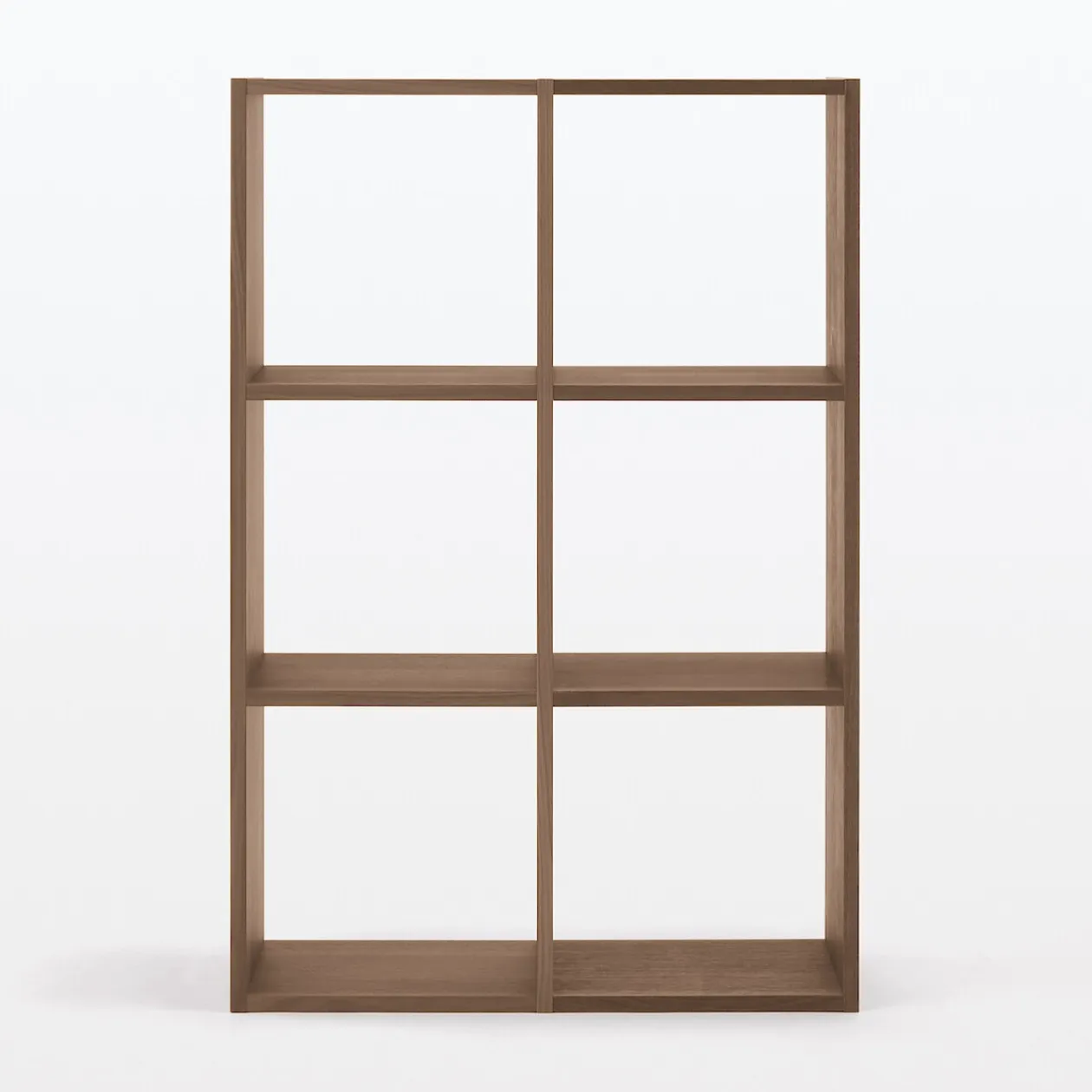 Étagères Modulables En Bois^Muji Set de 2 étagères étroites en noyer  ‐ 2x3 niveaux (Dont Eco‐part. 2,80 €)