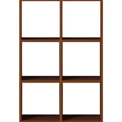 Étagères Modulables En Bois^Muji Set de 2 étagères étroites en noyer  ‐ 2x3 niveaux (Dont Eco‐part. 2,80 €)