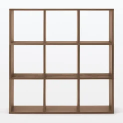 Étagères Modulables En Bois^Muji Set de 3 étagères étroites en noyer ‐ 3x3 niveaux(Dont Eco‐part. 3,80 €)