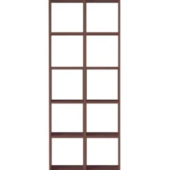 Étagères Modulables En Bois^Muji Set de 2 étagères étroites en noyer ‐ 2x5 niveaux (Dont Eco‐part. 5,30 €)