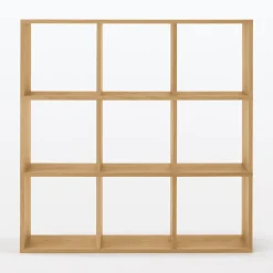 Étagères Modulables En Bois^Muji Set de 3 étagères étroites en chêne ‐ 3x3 niveaux (Dont Eco‐part. 3,90 €)