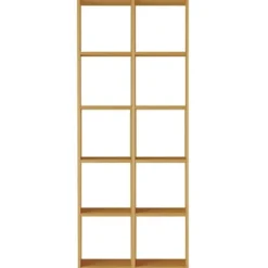 Étagères Modulables En Bois^Muji Set de 2 étagères étroites en chêne ‐ 2x5 niveaux (Dont Eco‐part. 5,30 €)