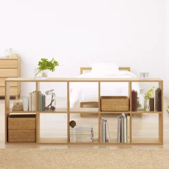 Étagères Modulables En Bois^Muji Set de 2 étagères étroites en chêne ‐ 2x5 niveaux (Dont Eco‐part. 5,30 €)