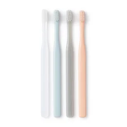 Soin Bucco‐Dentaires|Trousses De Toilette^Muji Set de brosses à dents polypropylène 4 couleurs à poils fins