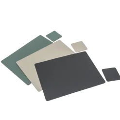 Linge De Table^Muji Set de table en cuir recyclé - rectangulaire, Eucalipto