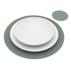 Linge De Table^Muji Set de table en cuir recyclé - Eukalyptus