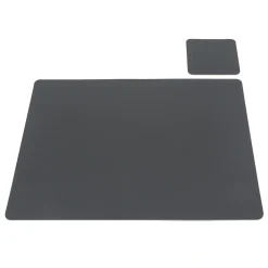 Linge De Table^Muji Set de table en cuir recyclé - rectangulaire, Graphite