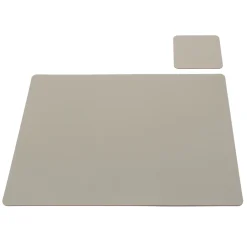 Linge De Table^Muji Set de table en cuir recyclé - rectangulaire, Gris Cendré