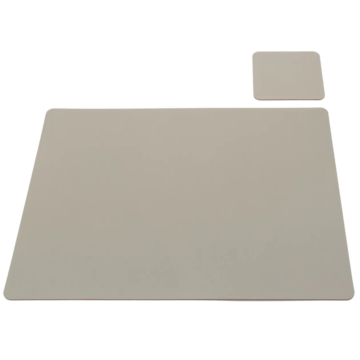 Linge De Table^Muji Set de table en cuir recyclé - rectangulaire, Gris Cendré