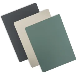 Linge De Table^Muji Set de table en cuir recyclé - rectangulaire, Gris Cendré