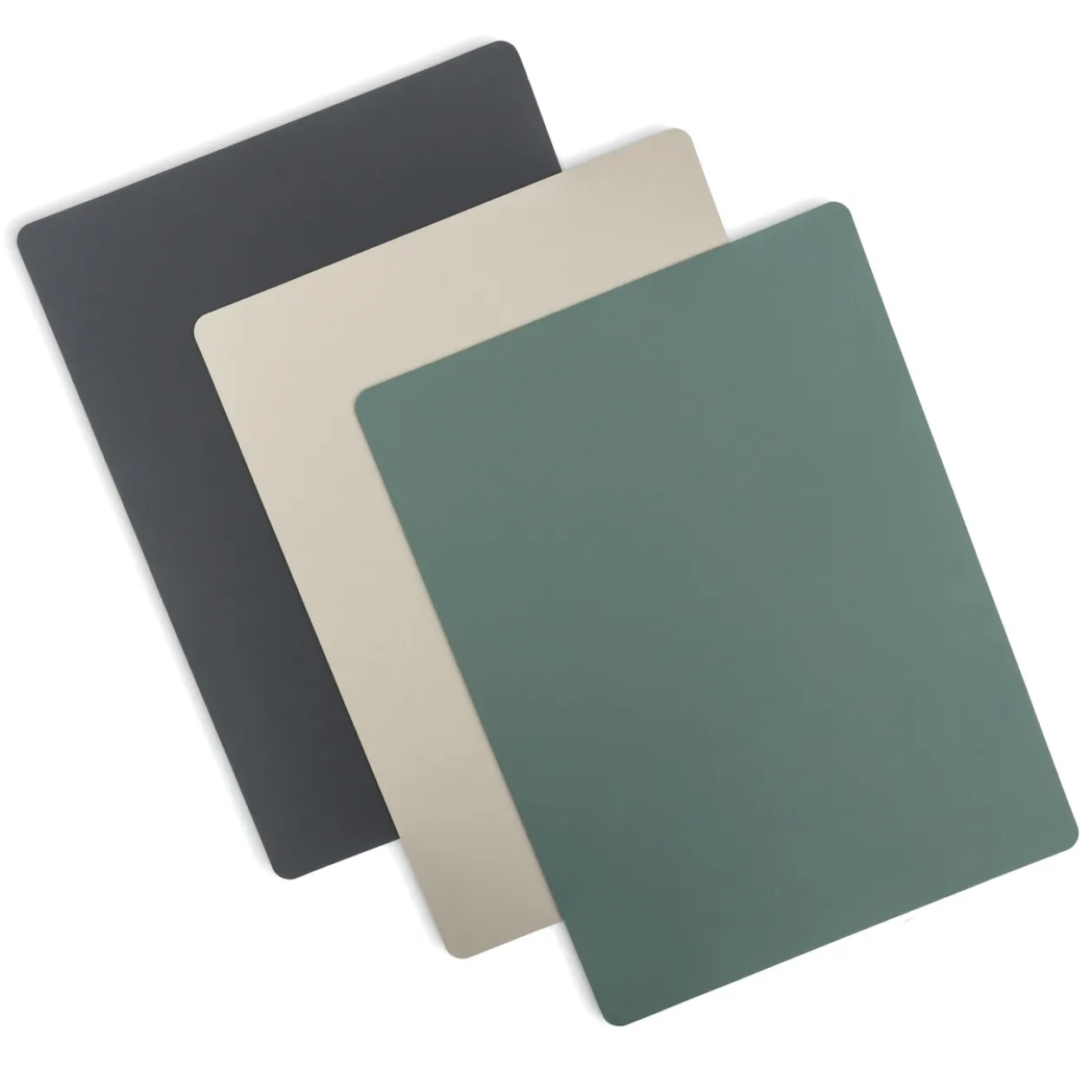 Linge De Table^Muji Set de table en cuir recyclé - rectangulaire, Gris Cendré