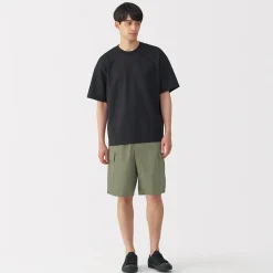 Pantalons Et Shorts^Muji Short cargo en mélange de coton délavé pour homme