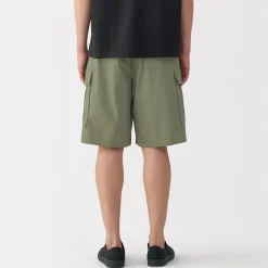Pantalons Et Shorts^Muji Short cargo en mélange de coton délavé pour homme