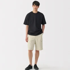 Pantalons Et Shorts^Muji Short cargo en mélange de coton délavé pour homme