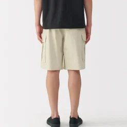 Pantalons Et Shorts^Muji Short cargo en mélange de coton délavé pour homme