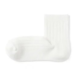 Chaussettes^Muji Socquettes à côtes extensibles à angle droit pour femme