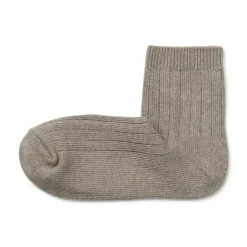 Chaussettes^Muji Socquettes à côtes extensibles à angle droit pour femme