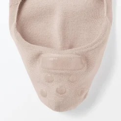 Chaussettes^Muji Socquettes fines invisibles avec grip au talon pour femme Brun pâle