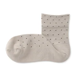 Chaussettes^Muji Soquettes à pois et à bordures confortables pour femme