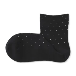 Chaussettes^Muji Soquettes à pois et à bordures confortables pour femme