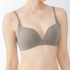 Sous‐Vêtements^Muji Soutien‐gorge sans armature en mélange de coton avec maintien latéral pour femme