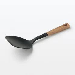 Ustensiles^Muji Spatule et cuillère en silicone avec manche en bois