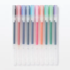 Packs De Stylos Et Crayons|Stylos Encre Gel^Muji Stylo à bille à encre gel coloré - 0,5 mm - Lot de 10